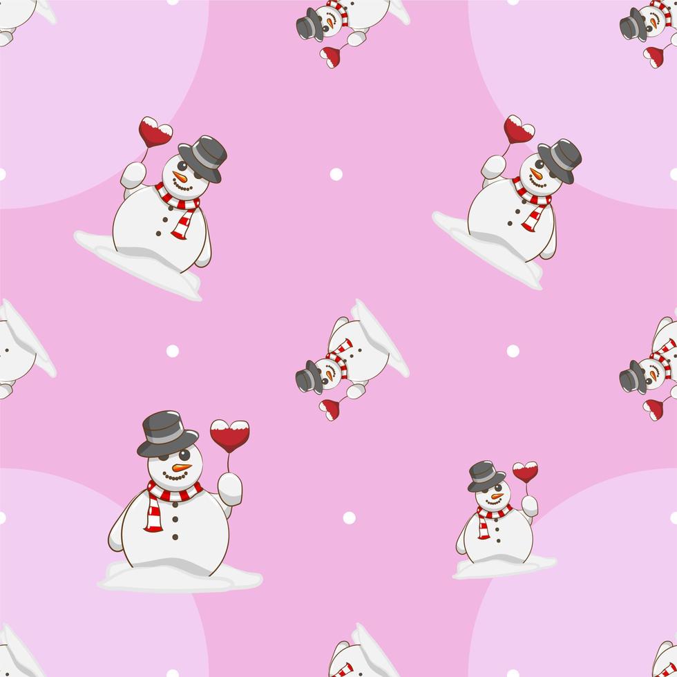 Snowman pattern background seamless vector