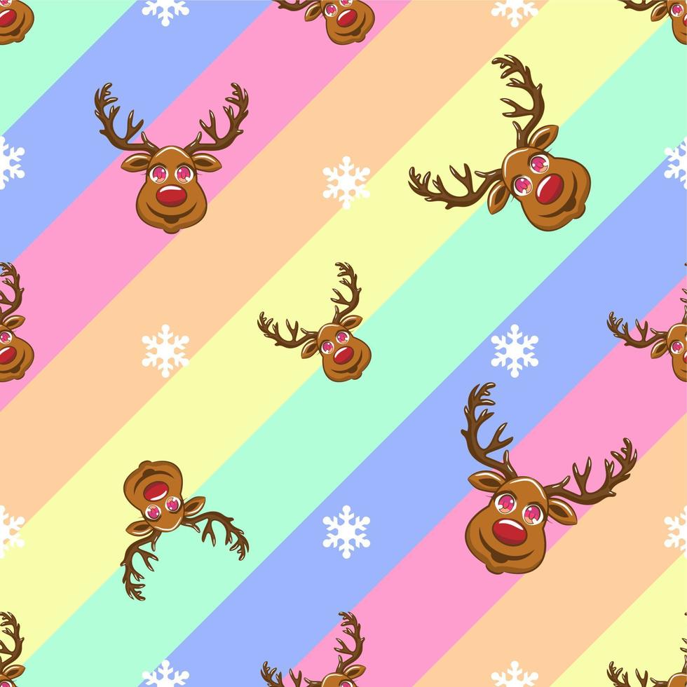 Reindeer pattern background seamless vector