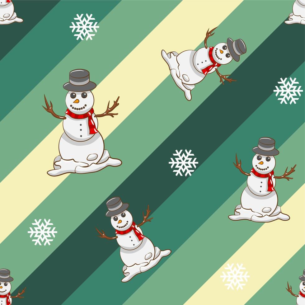 Snowman pattern background seamless vector