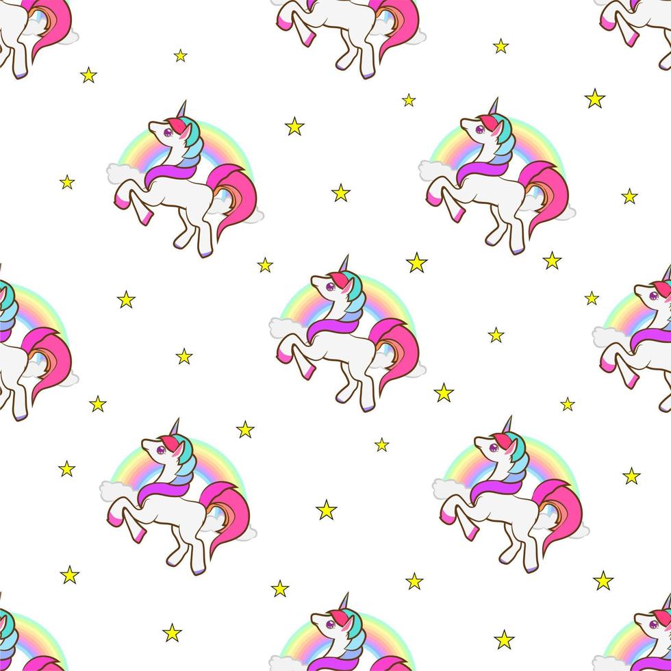 unicornio sin costura modelo gráfico diseño vector