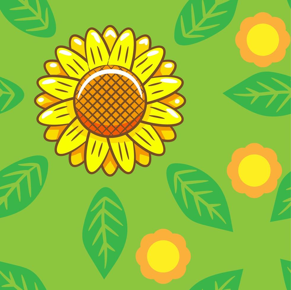 Sunflower pattern seamless background vector