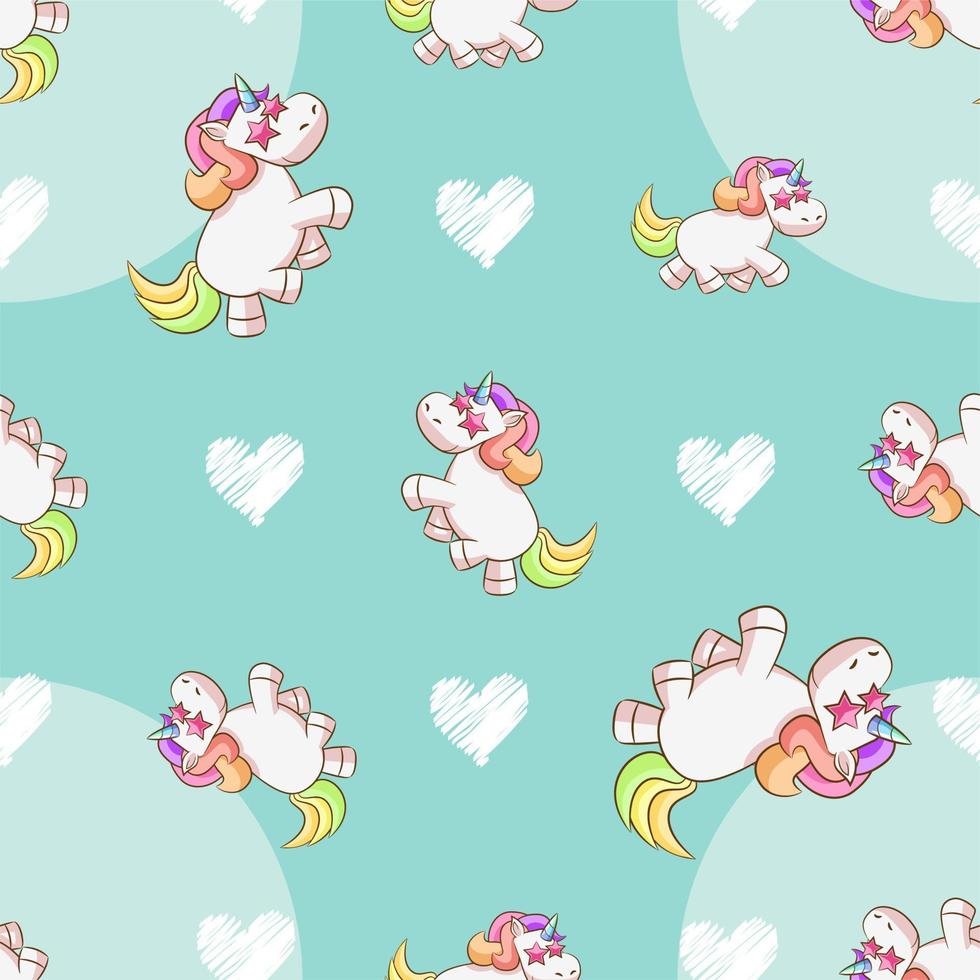 unicornio sin costura modelo gráfico diseño vector