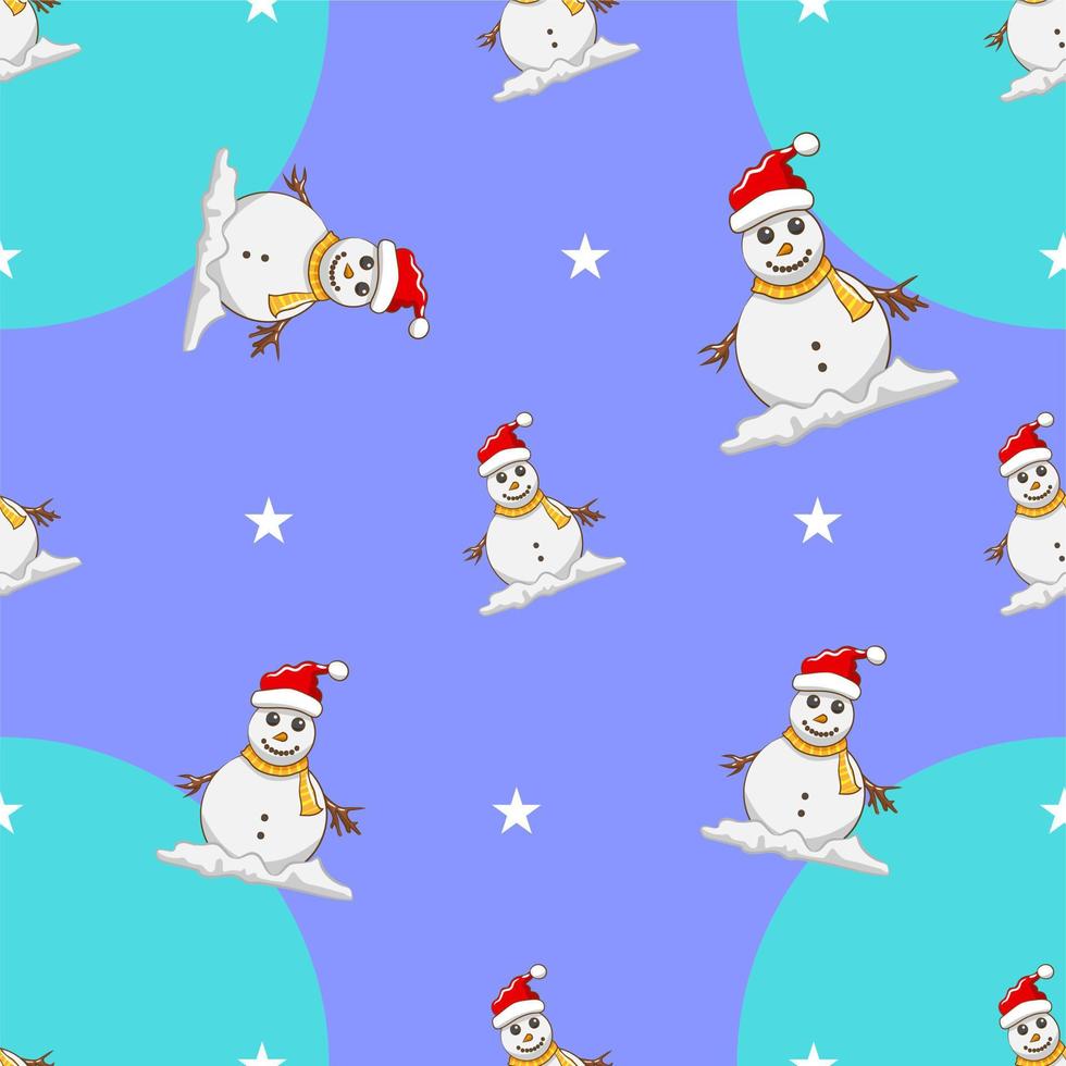 Snowman pattern background seamless vector