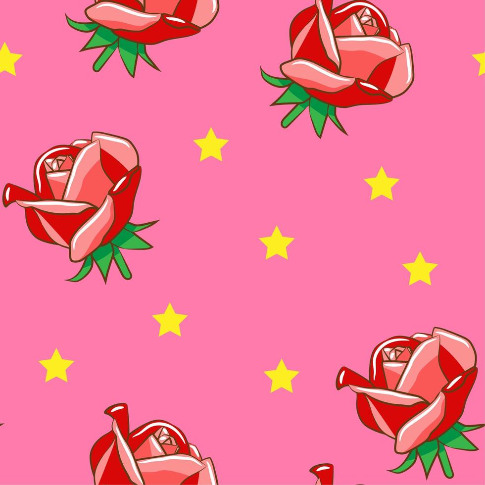 Rose pattern background seamless vector