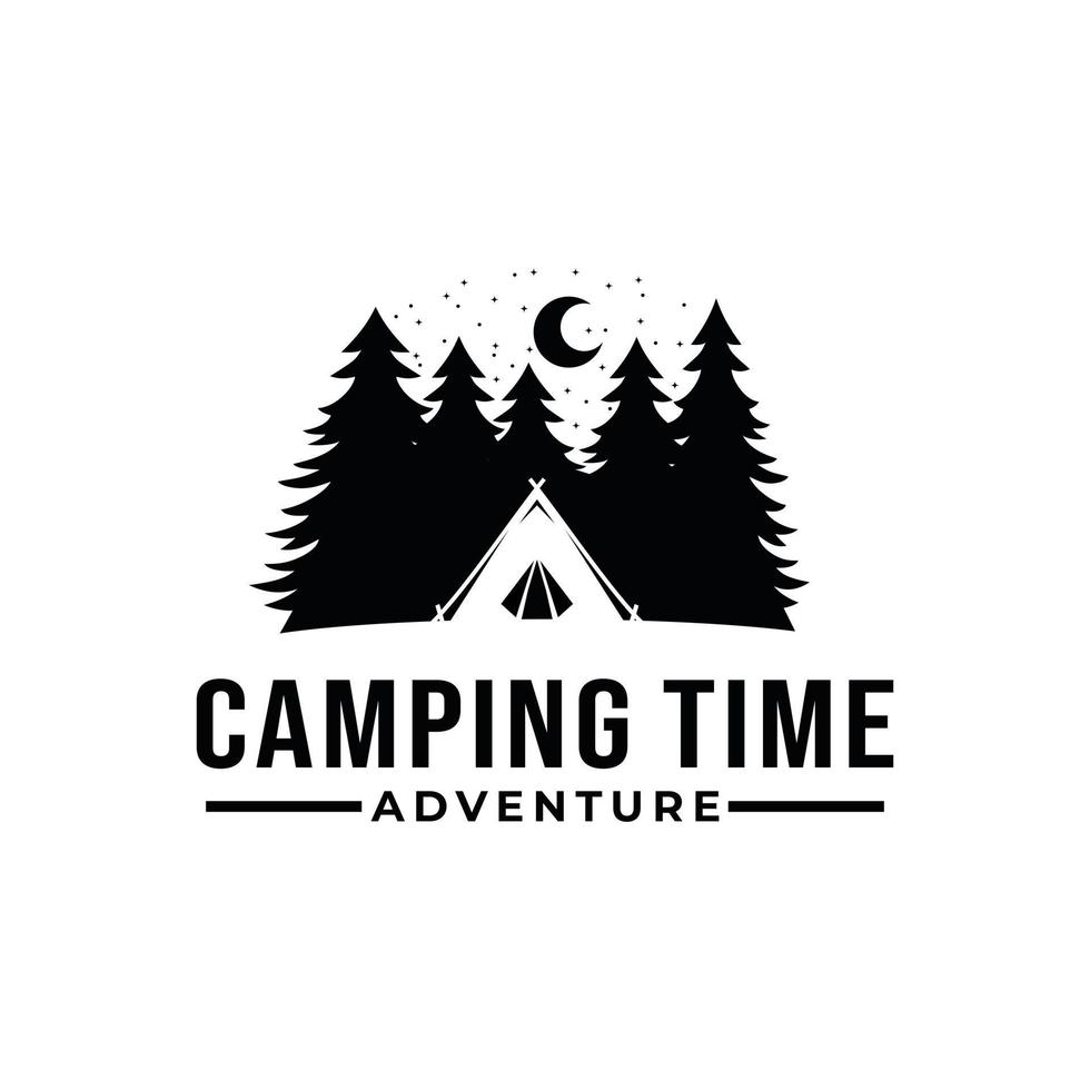 camping outdoor adventure template. tent camp vector illustration ...