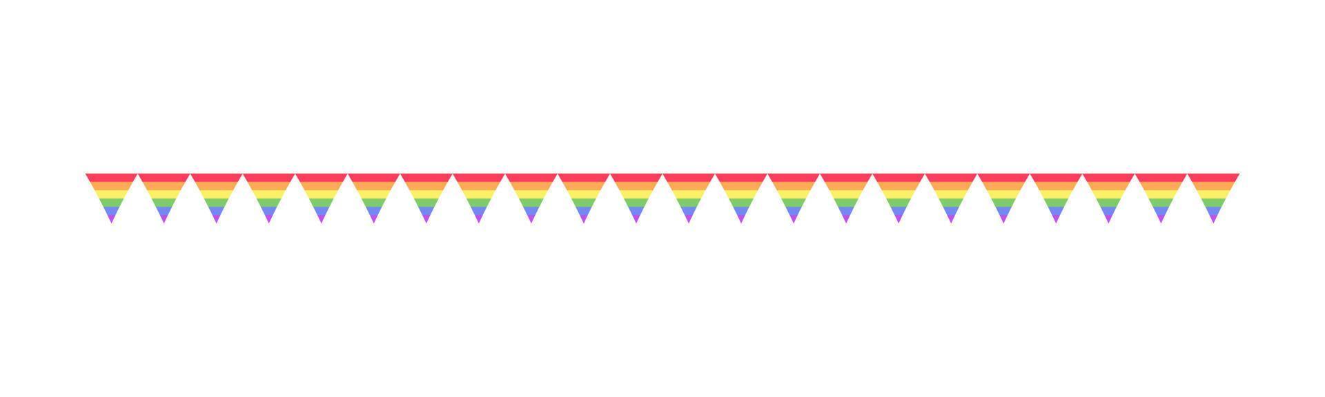 Rainbow flag separator. Pride month divider simple vector illustration clipart