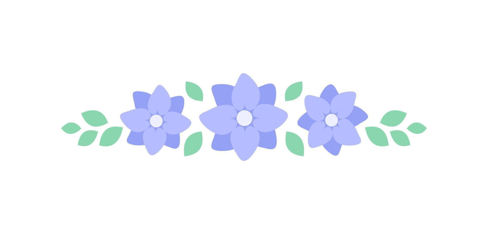 Cute floral divider border line illustration vector