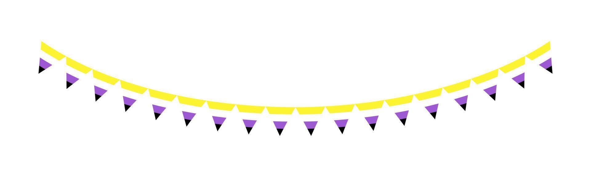 Gender Nonbinary Flag Garland. Pride month bunting simple vector graphics.