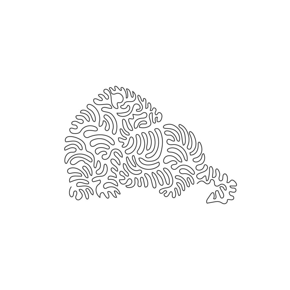 soltero uno línea dibujo de adorable hurón resumen Arte. continuo línea dibujar gráfico diseño vector ilustración de domesticado hurón para icono, símbolo, logo, boho pared Arte