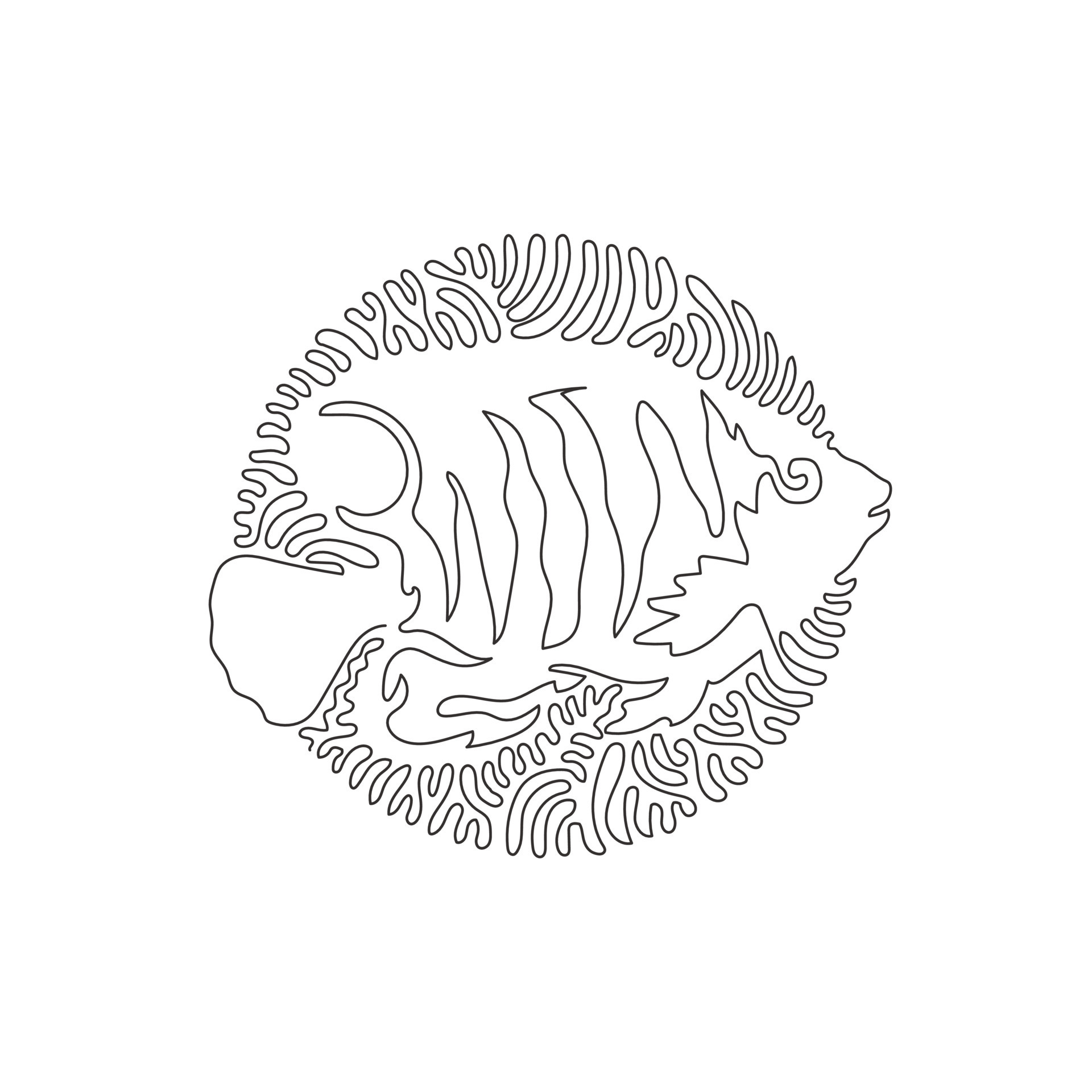 Continuous curve one line drawing of pufferfish which spines on skin.  Single line editable stroke vector illustration of cute balloonfish for  logo, wall decor, poster print decoration 19508104 Vector Art at Vecteezy