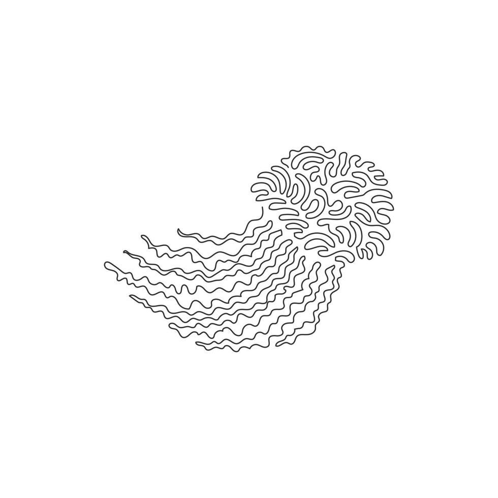 soltero uno Rizado línea dibujo de Medusa con tentáculos resumen Arte. continuo línea dibujar gráfico diseño vector ilustración de adorable Medusa para icono, símbolo, empresa logo, y mascota amante club