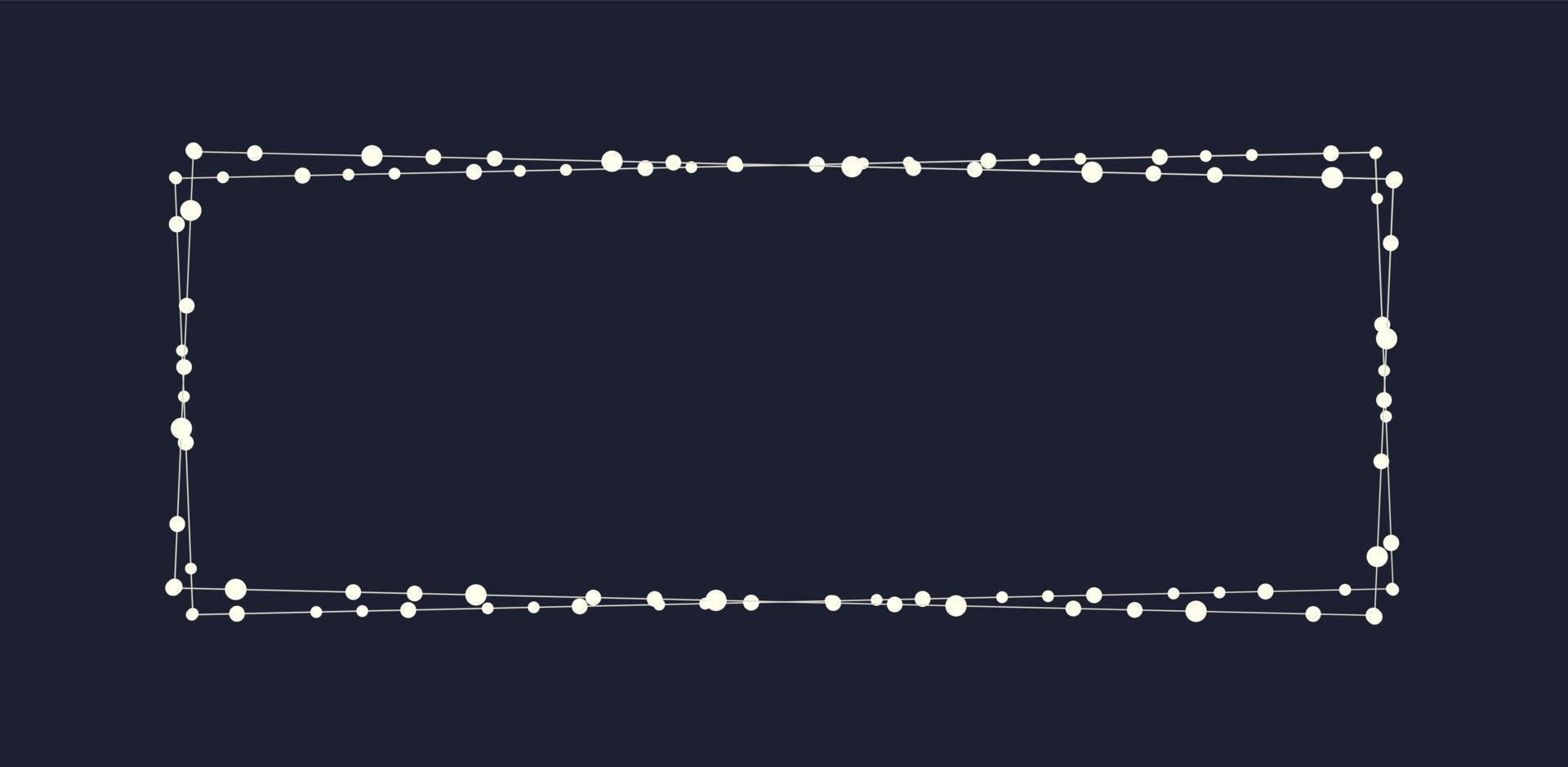 hada luces geométrico rectangular frontera marco. blanco cuerda guirnalda con texto espacio aislado en oscuro antecedentes. Navidad árbol, nuevo año fiesta decoraciones modelo con transparencia. vector