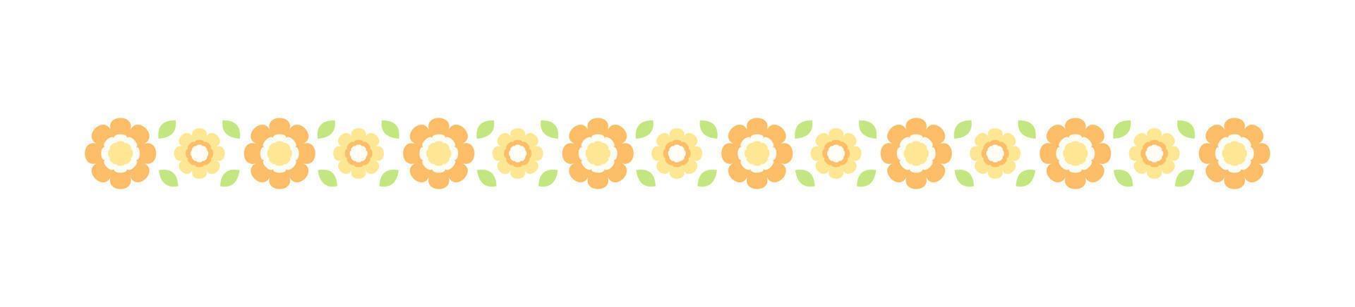 Cute Spring Floral Divider Borders. Springtime and Easter flower separators design elements. vector