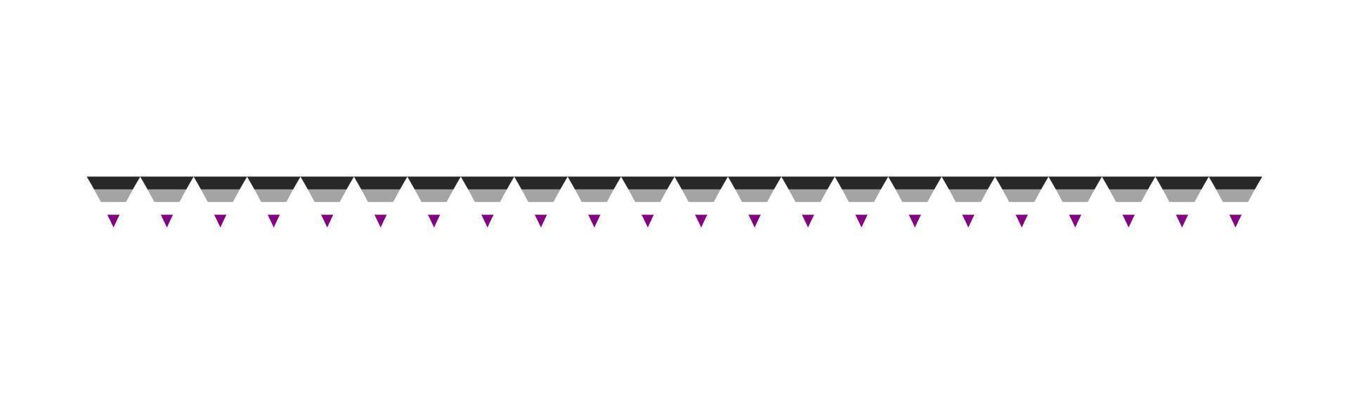 Asexual Flag Garland. Pride month bunting simple vector graphics.