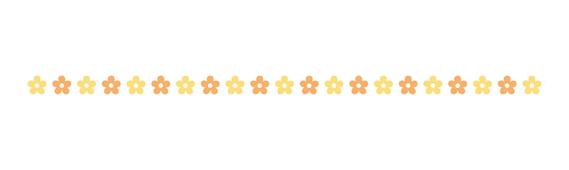 Cute Spring Floral Divider Borders. Springtime and Easter flower separators design elements. vector
