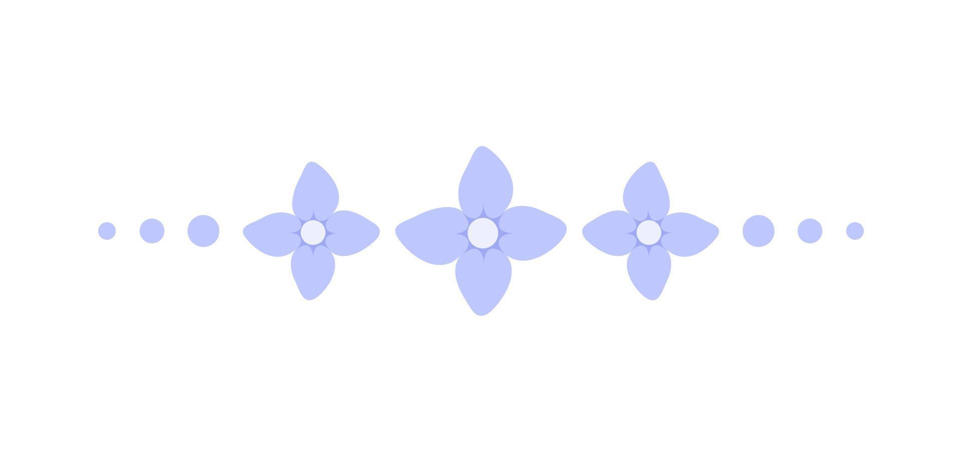 Cute lilac floral divider border line illustration vector
