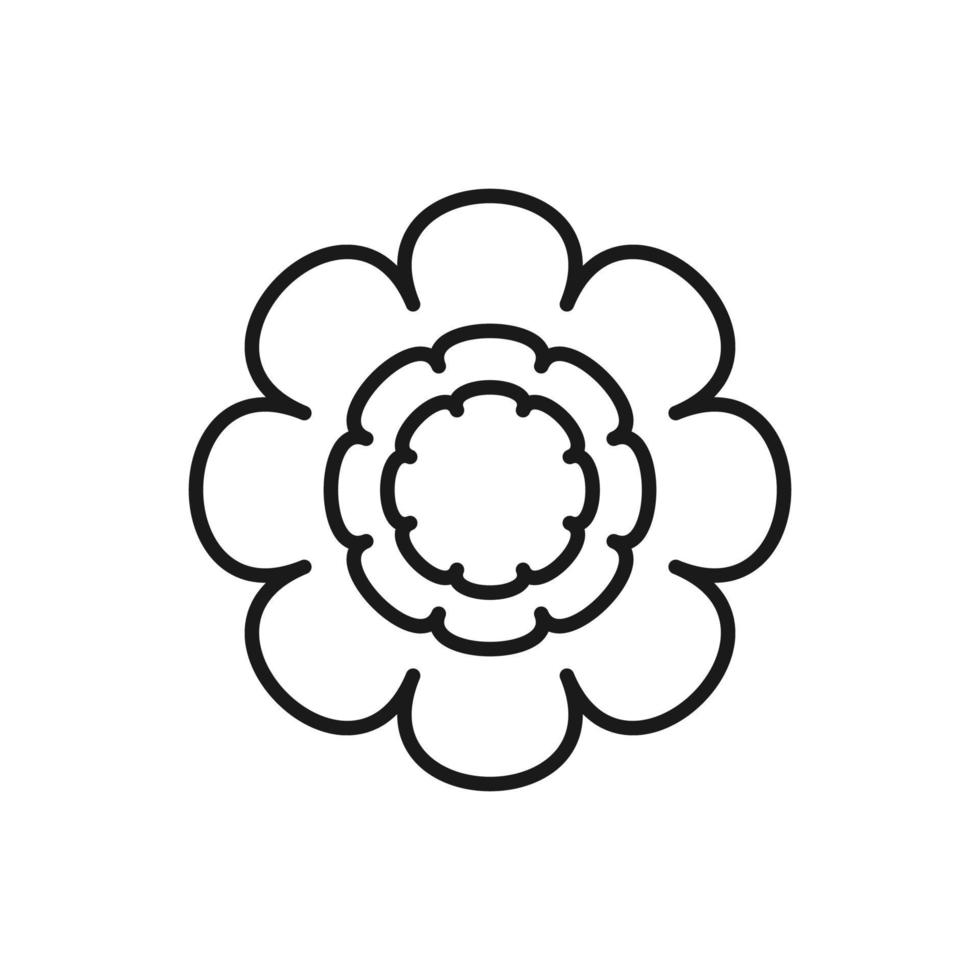 Flower Icon in trendy flat style isolated on white background. Spring symbol for your website design, logo, app, UI. Outline Vector illustration.