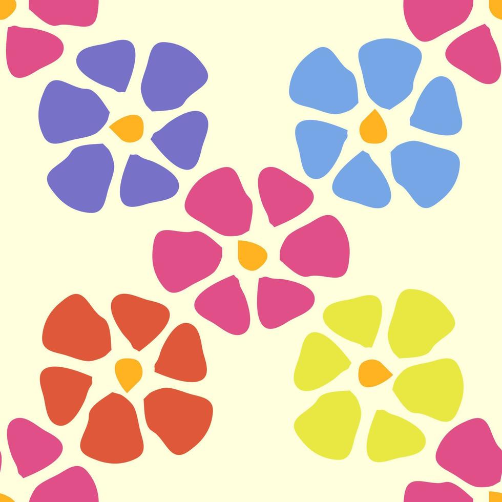 Colorful floral seamless pattern with simple flowers vector