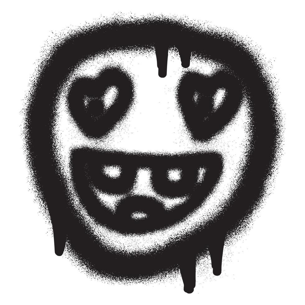 scary emoticon graffiti with black spray paint. vector