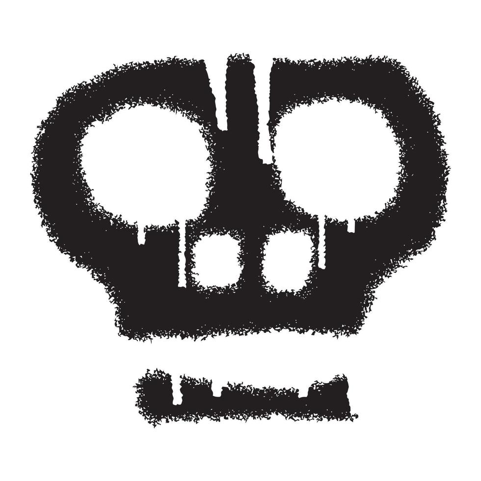 Skull emoticon graffiti with black spray paint. Vector illustration
