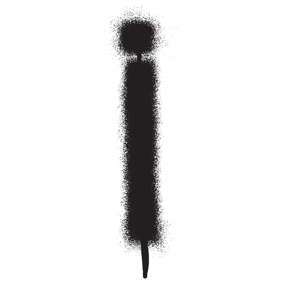 Graffiti font alphabet I with black spray paint. Vector illustration.