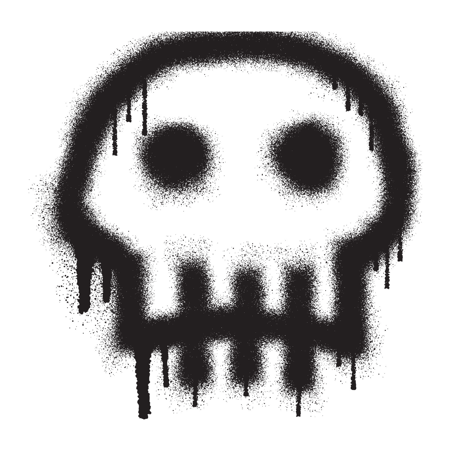 Graffiti Spray Paint Stencil Skull' Photographic Print - lineartestpilot