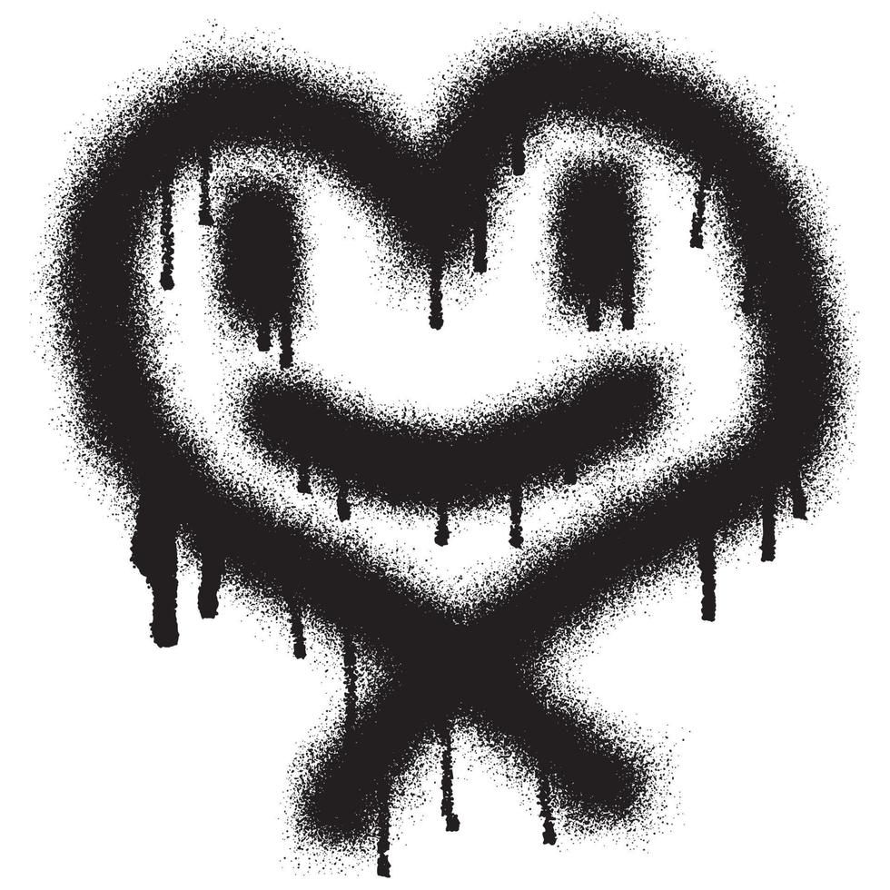 sonriente cara emoticon pintada con negro rociar pintar vector