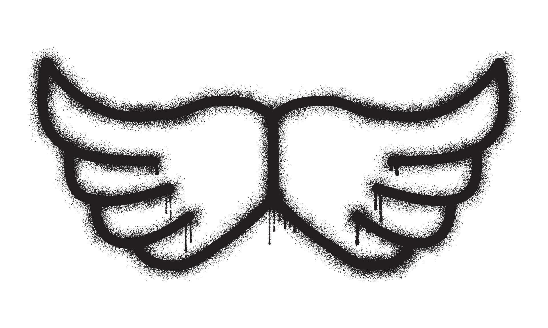 graffiti wings with black spray paint 20435105 Vector Art at Vecteezy