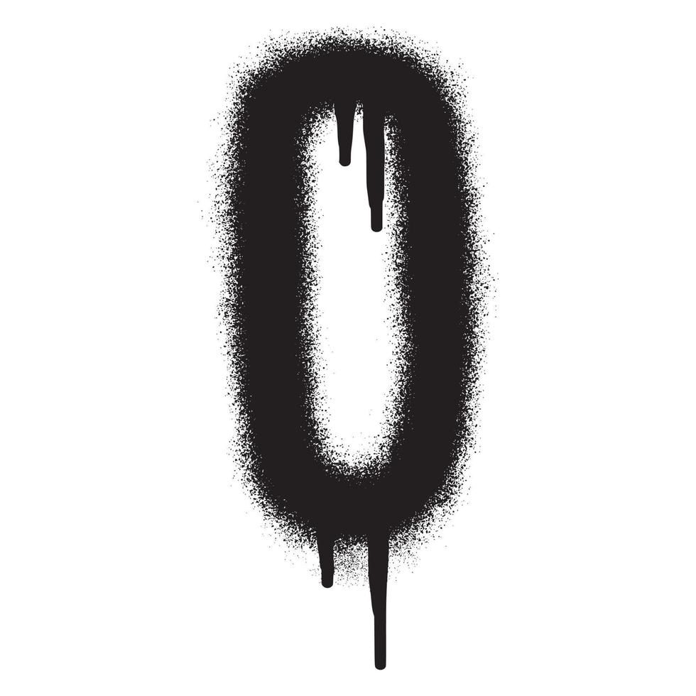 Graffiti font alphabet O with black spray paint. Vector illustration.