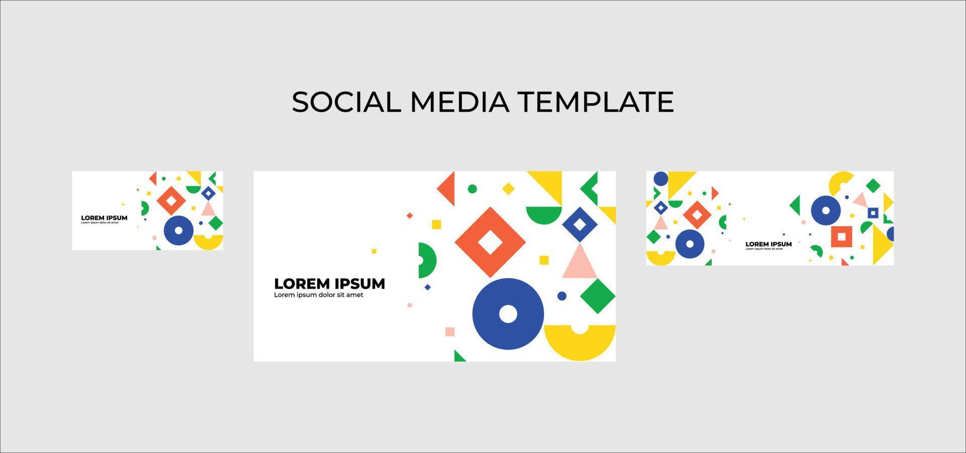 Template for the design of social networks. Minimalistic, austere, laconic design based on color geometric elements. vector