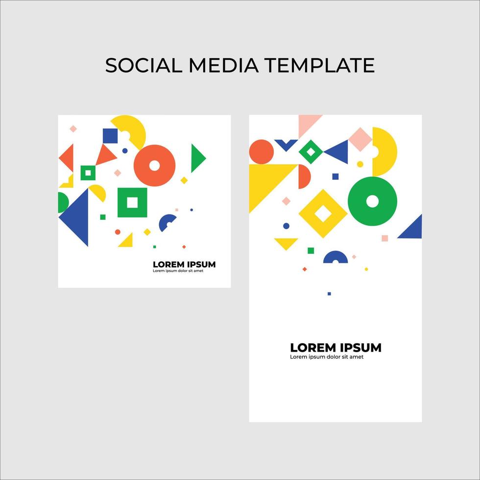 Template for the design of social networks. Minimalistic, austere, laconic design based on color geometric elements. vector