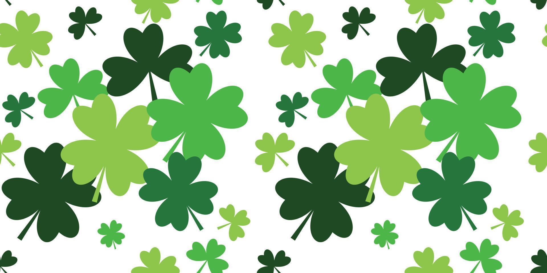 Light green and dark green shamrocks seamless pattern for St. Patrick's Day vector