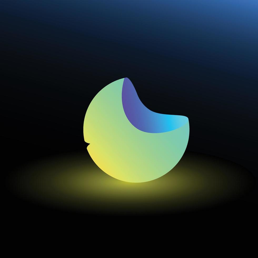 3d neon light sphere. Shining ball vector