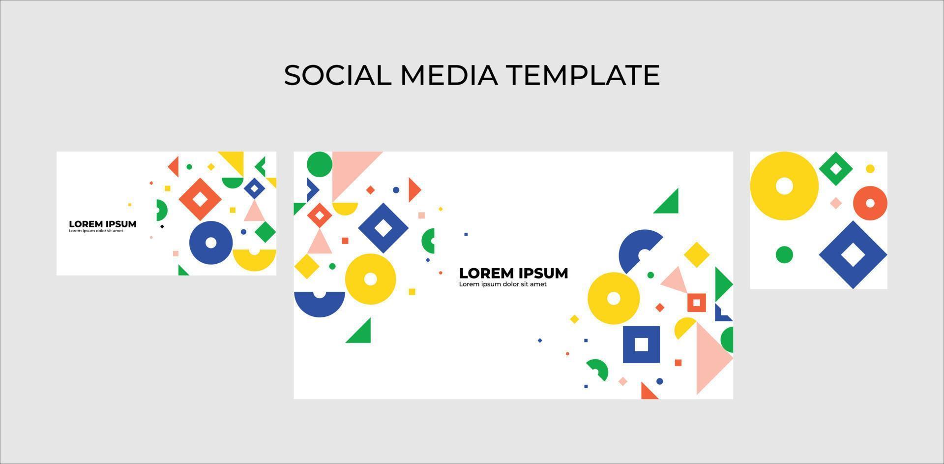 Template for the design of social networks. Minimalistic, austere, laconic design based on color geometric elements. vector
