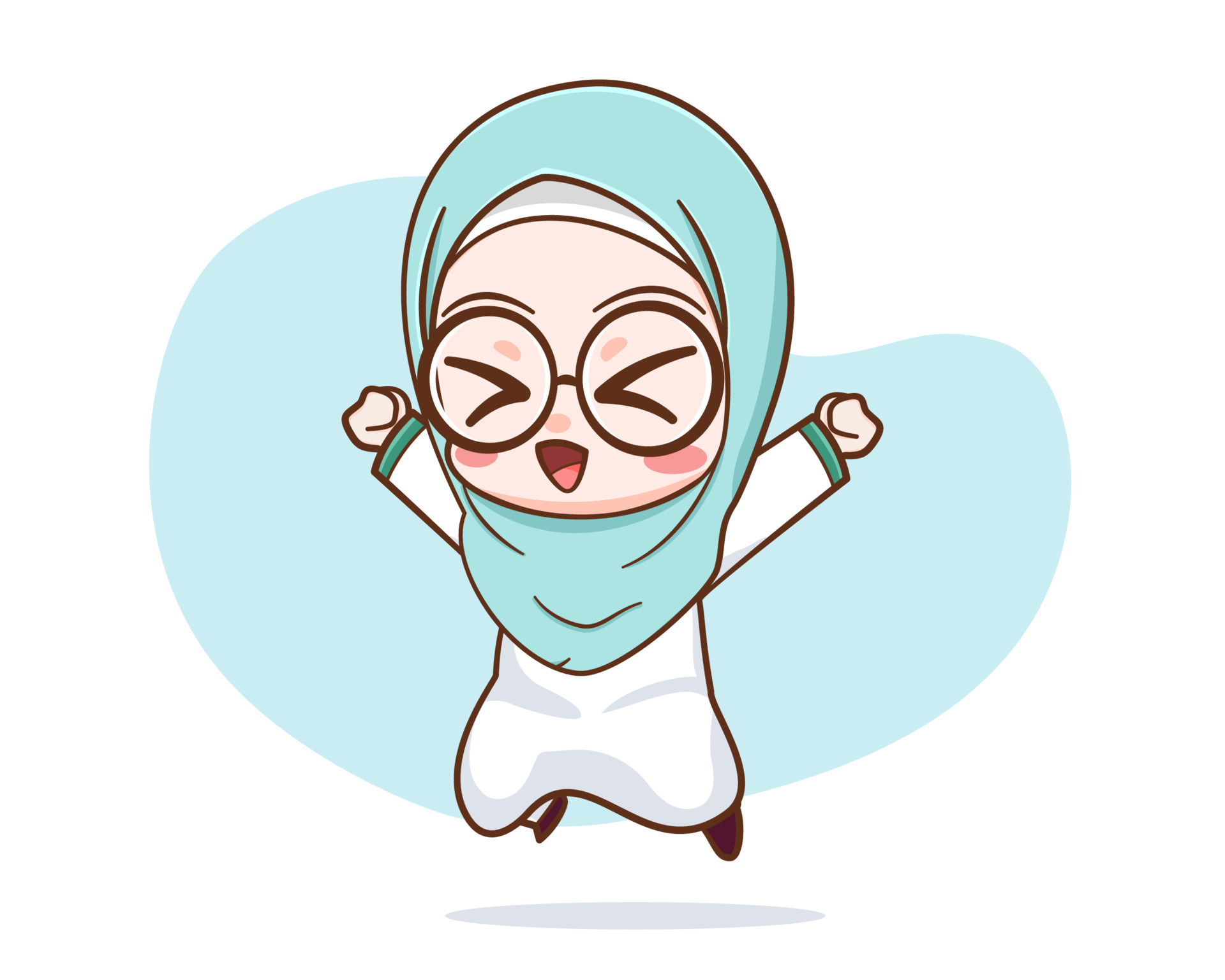 Premium Vector  Cute hijab girl chibi kawaii character