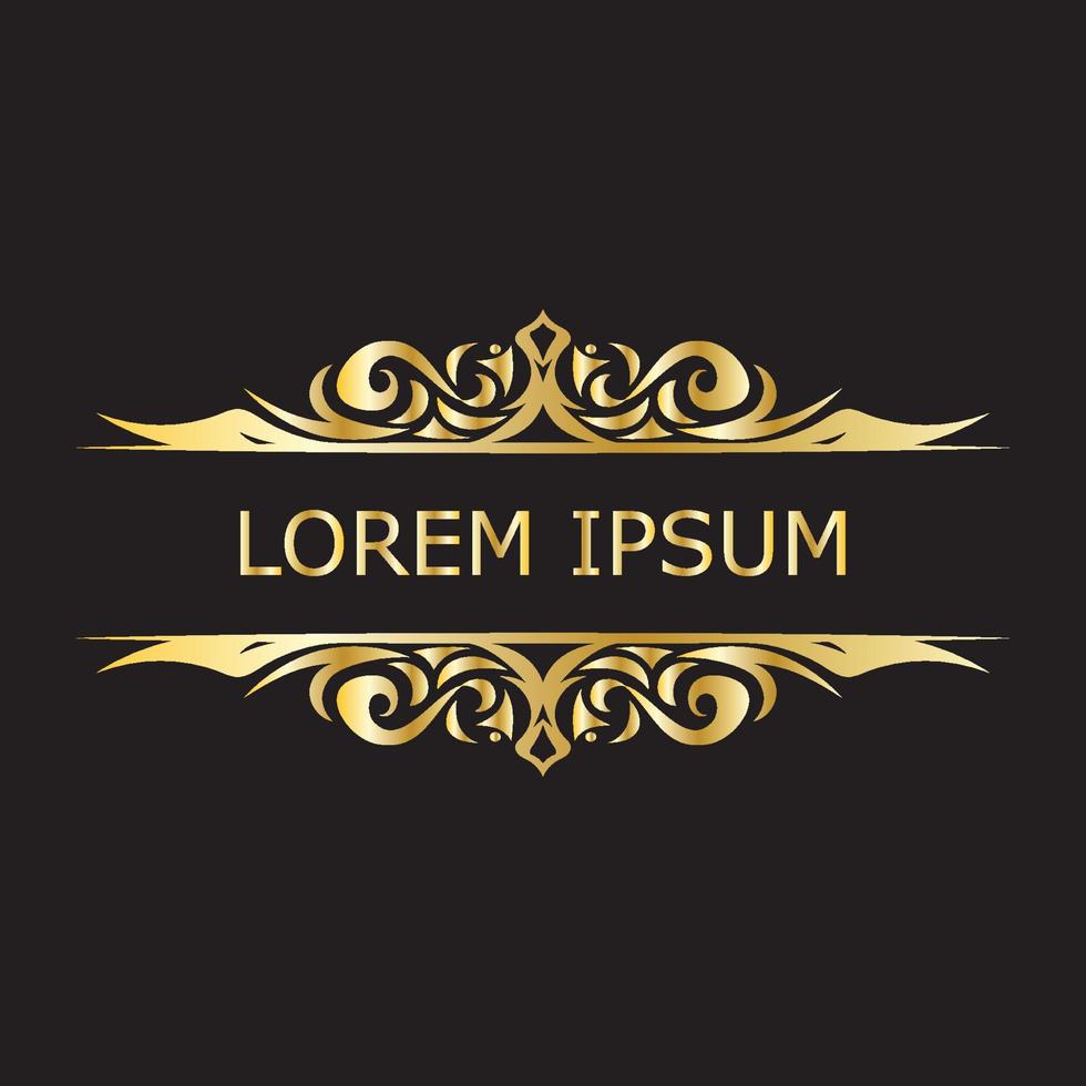 Gold luxury floral vintage monogram decorative logo template vector