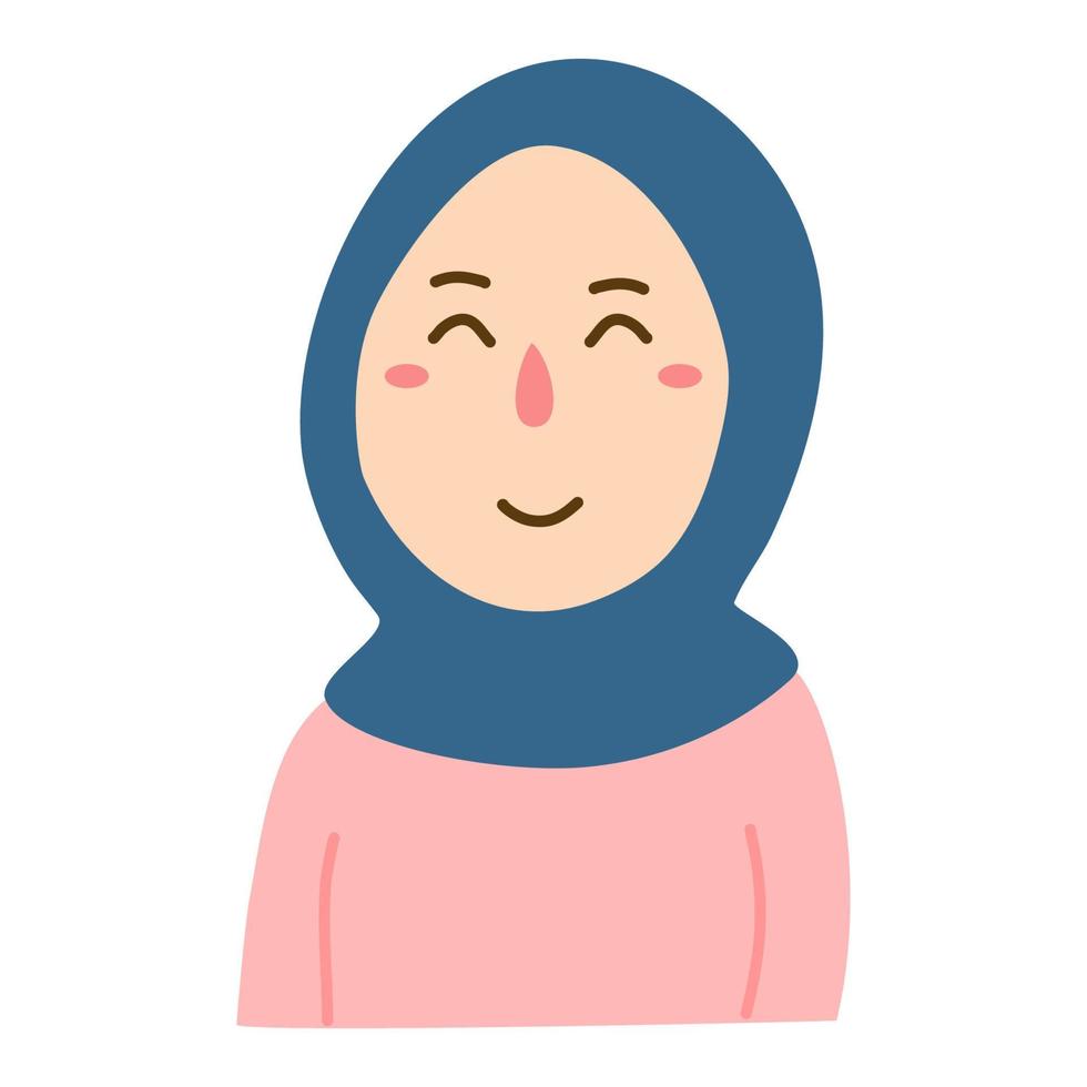 moslem woman various facial expressions vector