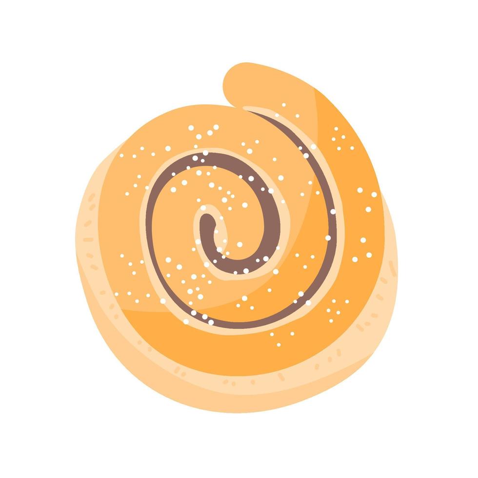 Cinnamon roll with sugar vector