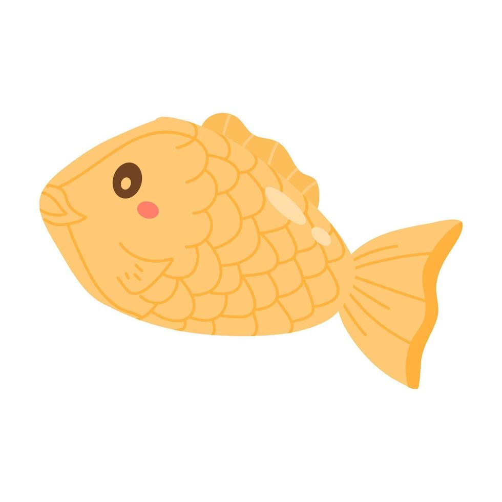 delicious taiyaki fish-shaped dessert vector