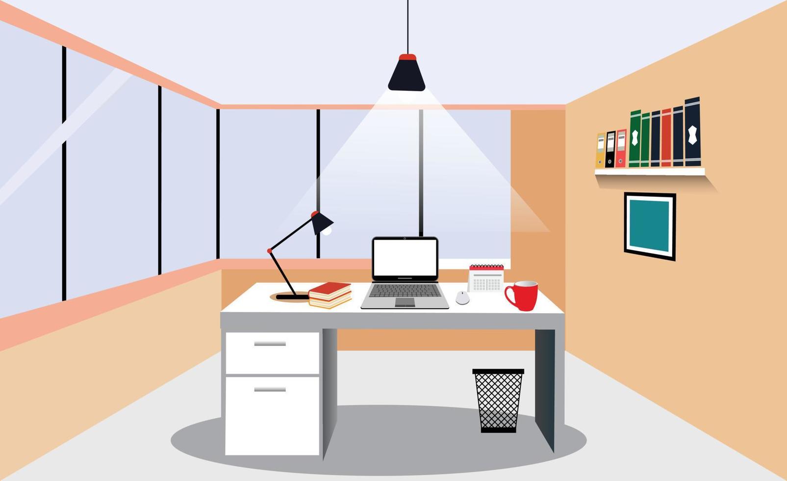 plano espacio de trabajo con moderno elementos vector