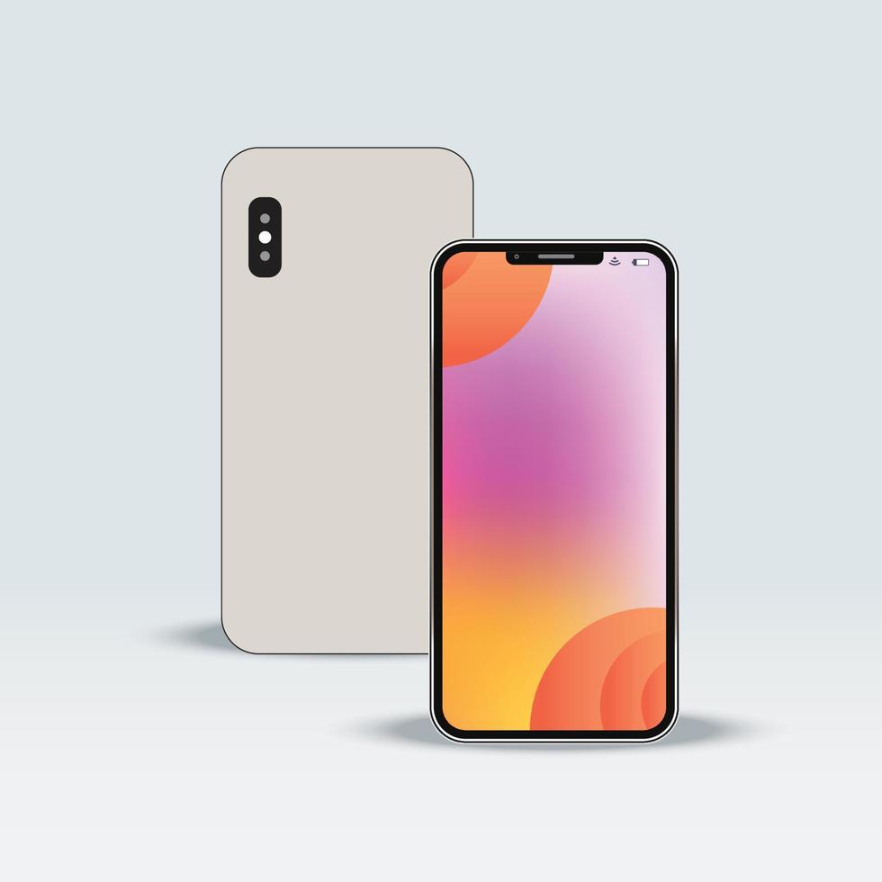 Smartphone with gradient wallpaper vector