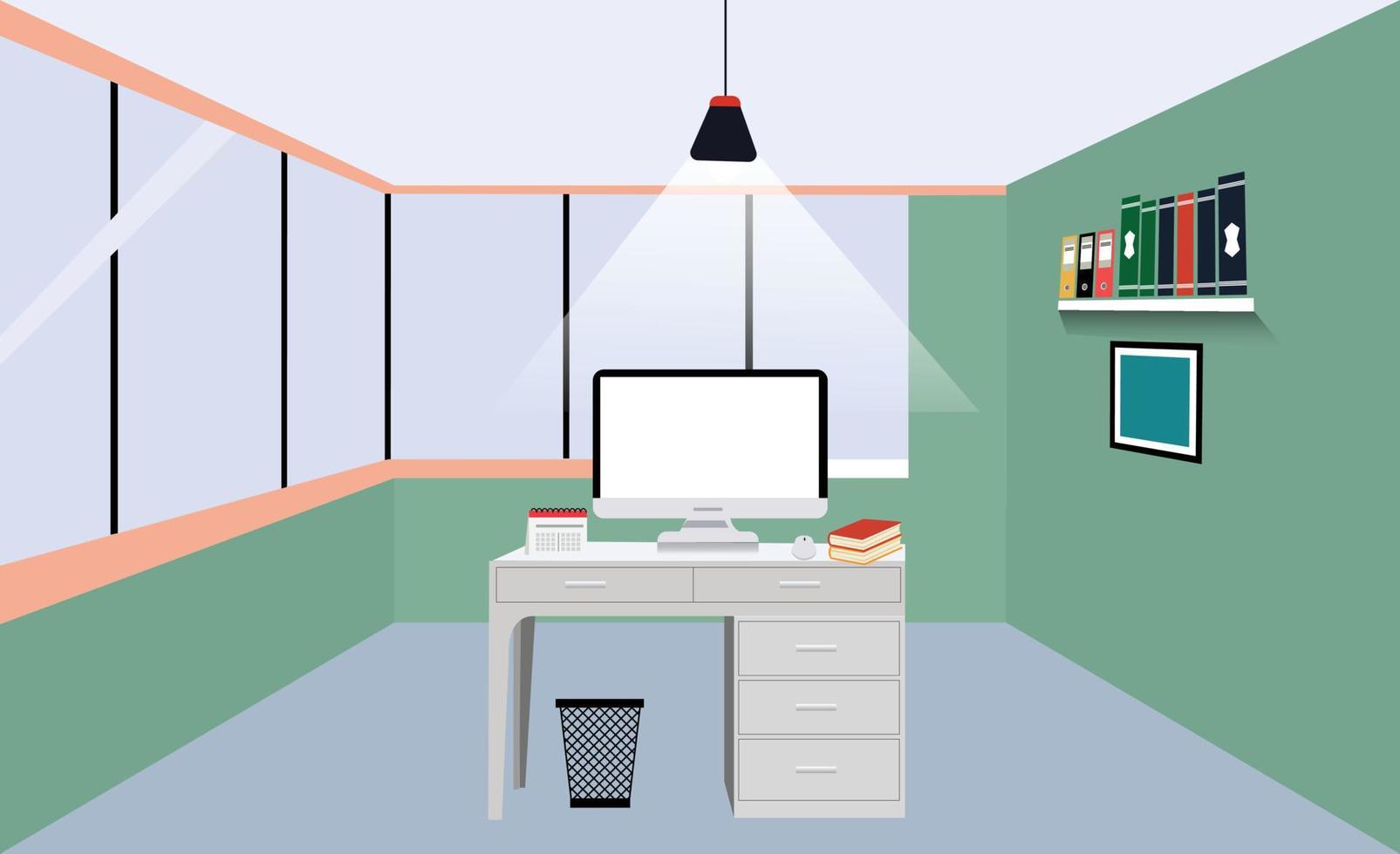 plano espacio de trabajo con moderno elementos vector