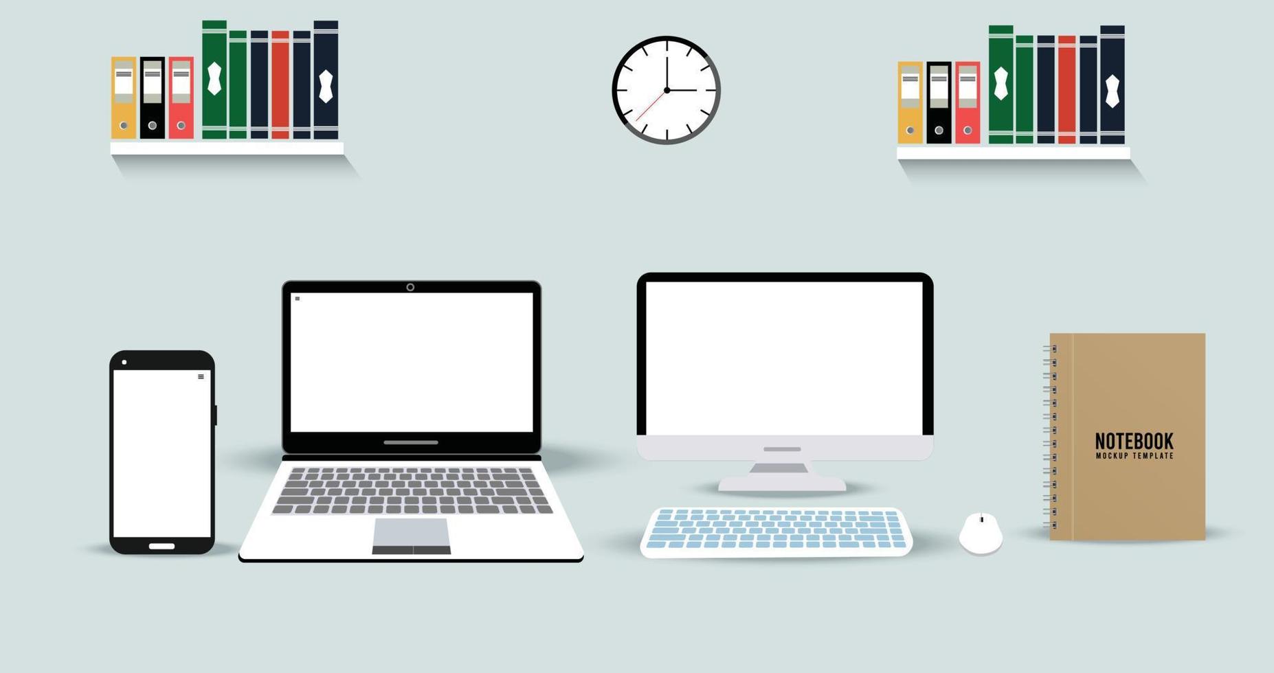 Desktop Computer or Laptop with modern elements vector