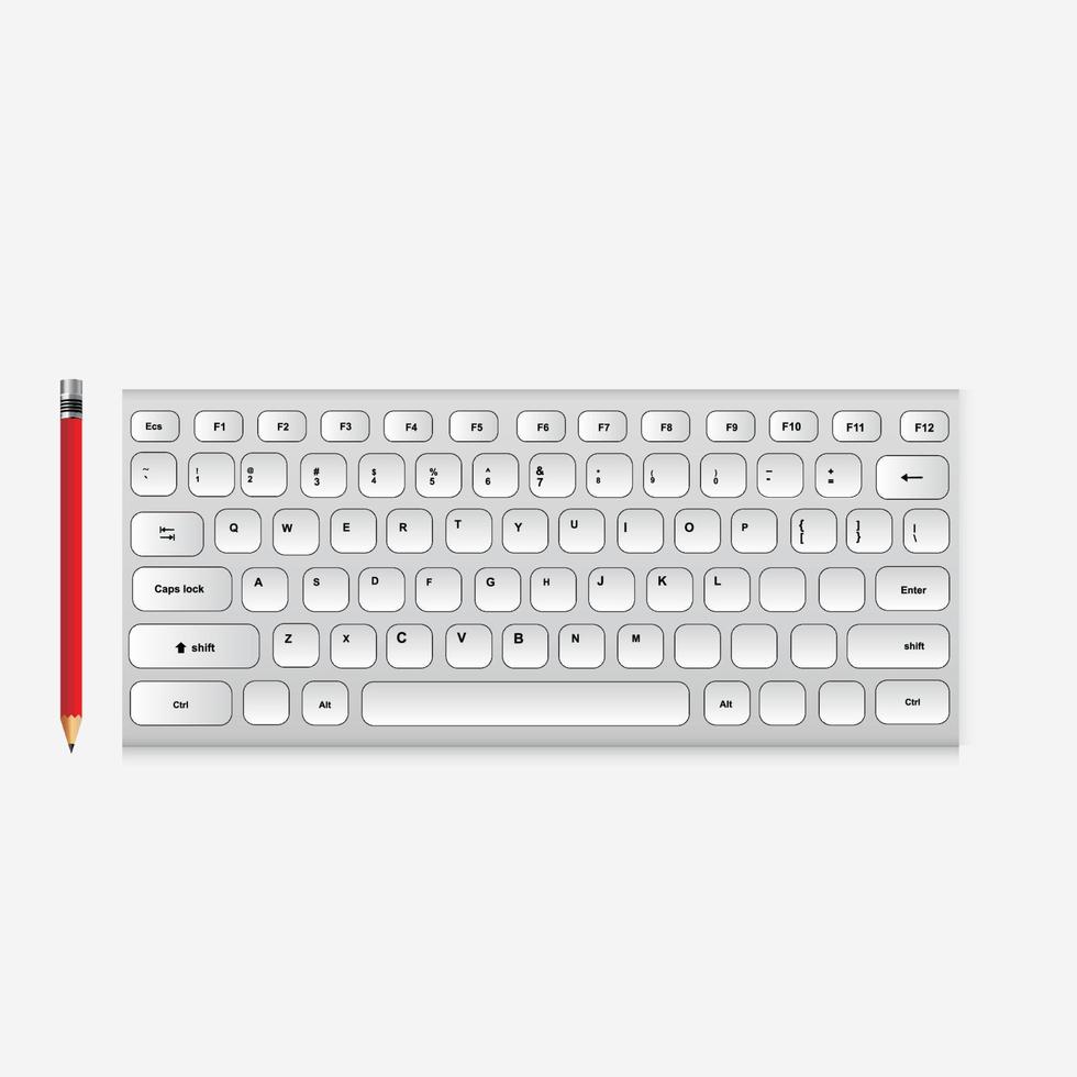 vector teclado icono terminado blanco antecedentes