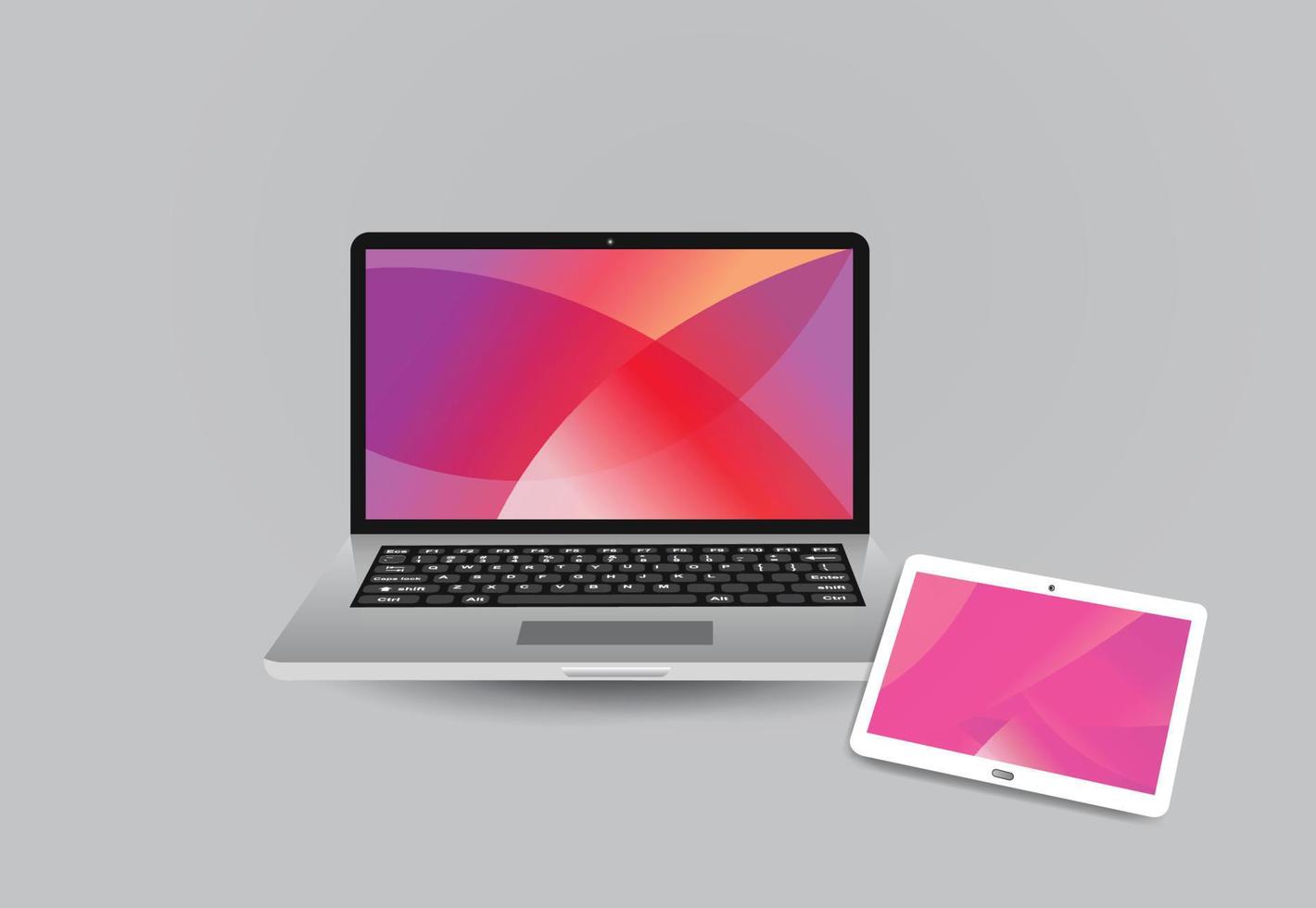 laptop computer with Gradient screen vector