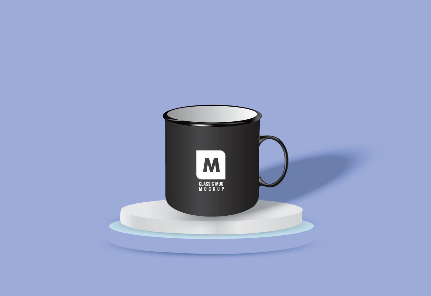 Ceramic coffee cup mug mockup design with a background vector