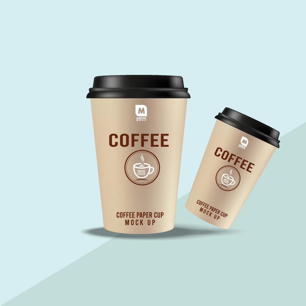 realista café tazas con vector diseño