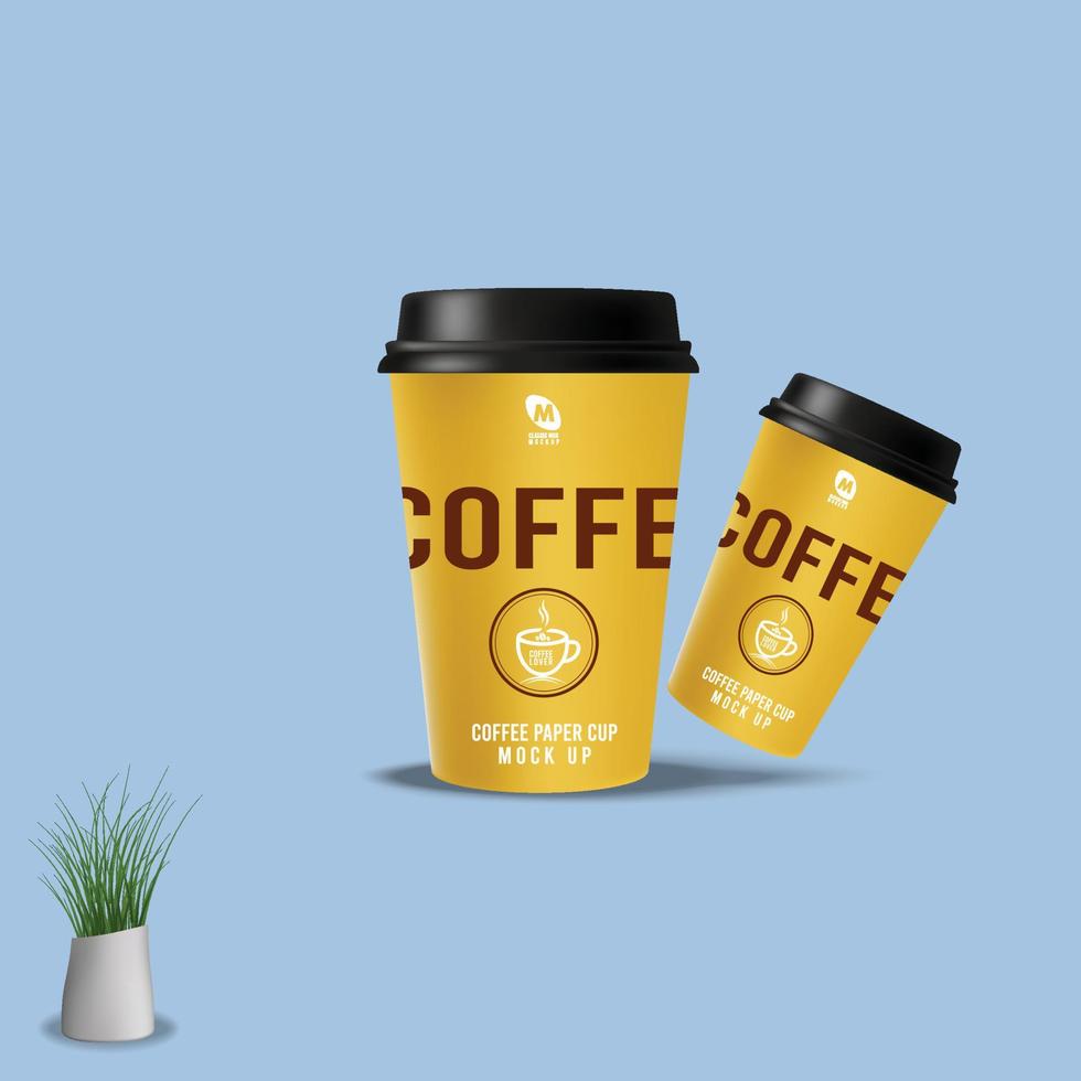 realista café tazas con vector diseño