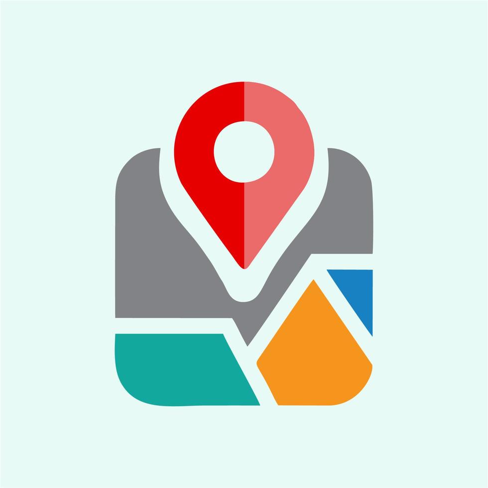 Map icon with pointer vector