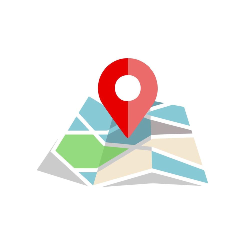 Map icon with pointer vector